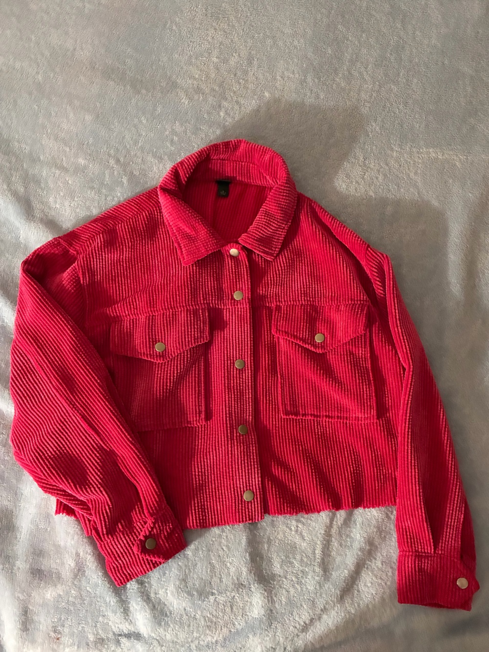 wild fable Bright Pink Corduroy Button-Front Jacket